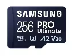 Samsung 256GB micro SD Card PRO Ultimate with Adapter , UHS-I, Read 200MB/s - Write 130MB/s, U3, V30, A2                          