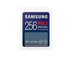 Samsung 256GB SD Card PRO Ultimate, U3, V30 , Read 200MB/s - Write 130MB/s