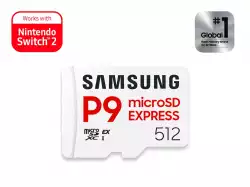 Samsung 512GB micro SD Card P9 Express UHS-I Read 65K IOPS, UHS-I 2K IOPS - Write 52K IOPS, UHS-I 2K IOPS Class 10 U3 V30 A1