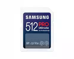 Samsung 512GB SD Card PRO Ultimate with USB Reader, U3, V30 , Read 200MB/s - Write 130MB/s