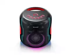 Sharp Speakers PS-919(BK), 2.1 PARTY SPEAKER SYSTEM, 2 x 2? Tweeter + 1 x 4? Subwoofer, max power output 130 W, 14 h play time by built in battery, True wireless Stereo, USB for playback, Bluetooth 5.0, Waterproof IPX5, Black