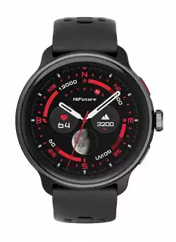 Смартчасовник HiFuture Vela Black, 1.43" AMOLED , GPS +Compass + Altimeter, 466*466, Support Local Music(100M Space), Support AI Coach for Training, Powered by Dual Core, Bluetooth Call, 5ATM Waterproof,  24/7 True Heart Rate & Blood, Oxygen Sensor, Up to 10days daily