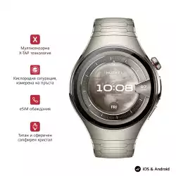Смартчасовник Huawei Watch 5, Rates-L29M, Space Siliver + Huawei FreeBuds 6i White