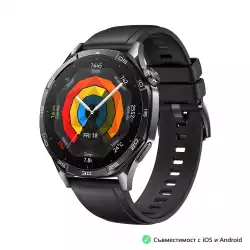 Смартчасовник Huawei Watch GT5 Vili-B19F, 1.43", Amoled 466x466 PPI 326, BT5.2 BLE/BR/EDR, 5ATM, 524mAh, Screenshot sharing, support message input, message notifications, Battery life up to 14 days, Compatible with iOS and Android devices, Black Fluoroelastomer