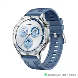 Смартчасовник Huawei Watch GT5  Vili-B19W, 1.43", Amoled 466x466 PPI 326, BT5.2 BLE/BR/EDR, 5ATM, 524mAh, Screenshot sharing, support message input, message notifications, Battery life up to 14 days, Compatible with iOS and Android devices, Blue Woven                          