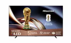 Телевизор Hisense 100" U8Q, 4K Ultra HD 3840x2160, Mini Led Pro, FALD, Quantum Dot, 165Hz, IPS, HDR 10+, HLG, Dolby Vision IQ, Dolby Atmos, Smart TV,Light Sensor,WiFi 5GHz, WiFi Direct, BT, Anyview Cast, 3xHDMI, 2xUSB, LAN, CI+, DVB-T2/C/S2, Black Телевизор Hisense 100" U8Q, 4K Ultra HD 3840x2160, Mini Led Pro, FALD, Quantum Dot, 165Hz, IPS, HDR 10+, HLG, Dolby Vision IQ, Dolby Atmos, Smart TV,Light Sensor,WiFi 5GHz, WiFi Direct, BT, Anyview Cast, 3xHDMI, 2xUSB, LAN, CI+, DVB-T2/C/S2, Black