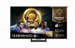 Телевизор Hisense 55"U7Q Pro, 4K Ultra HD 3840x2160, ULED, FALD, Quantum Dot, 165Hz, IPS, HDR 10+, HLG, Dolby Vision IQ, Dolby Atmos, Smart TV, WiFi 5GHz, WiFi Direct, BT, Anyview Cast,light sensor,Solar Powered Remote, 4xHDMI, 2xUSB, LAN, CI+, DVB-T2/C/S2, Black