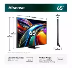 Телевизор Hisense 65" UR9S, 4K Ultra HD 3840x2160, RGB Mini Led , DLED, Quantum Dot, 180Hz, IPS, HDR 10+, HLG, Dolby Vision IQ, Dolby Atmos, Smart TV,Light Sensor,WiFi 6eGHz, WiFi Direct, BT,2x15 W + 2x10 W + 20 W + 2x10W, Anyview Cast, 3xHDMI, 2xUSB, LAN, CI+, DV Телевизор Hisense 65" UR9S, 4K Ultra HD 3840x2160, RGB Mini Led , DLED, Quantum Dot, 180Hz, IPS, HDR 10+, HLG, Dolby Vision IQ, Dolby Atmos, Smart TV,Light Sensor,WiFi 6eGHz, WiFi Direct, BT,2x15 W + 2x10 W + 20 W + 2x10W, Anyview Cast, 3xHDMI, 2xUSB, LAN, CI+, DV
