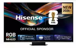 Телевизор Hisense 75" UR9S, 4K Ultra HD 3840x2160, RGB Mini Led , DLED, Quantum Dot, 180Hz, IPS, HDR 10+, HLG, Dolby Vision IQ, Dolby Atmos, Smart TV,Light Sensor,WiFi 6eGHz, WiFi Direct, BT,2x15 W + 2x10 W + 20 W + 2x10W, Anyview Cast, 3xHDMI, 2xUSB, LAN, CI+