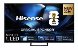 Телевизор Hisense 85"U7SE, 4K Ultra HD 3840x2160, ULED, FALD, Quantum Dot, 144Hz, IPS, HDR 10+, HLG, Dolby Vision IQ, Dolby Atmos, Smart TV, WiFi 5GHz, WiFi Direct, BT, Anyview Cast,light sensor, 4xHDMI, 2xUSB, LAN, CI+, DVB-T2/C/S2, Black