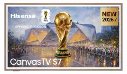 Телевизор Hisense CanvasTV, 65",QLED 4K Ultra HD 3840x2160, 144hz, 4000:1, 400 nits, 16:9,VIDAA Smart OS,DTS Virtual X,HDR,HDR 10+,Dolby vision IQ, 2x10 W + 2x8 W,4 xHDMI,DVB-T2/T/C/S2/S, Black