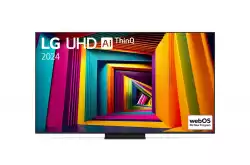 Телевизор LG 65UT91003LA, 65" 4K UltraHD TV 4K (3840 x 2160), DVB-T2/C/S2, webOS 24 Smart TV, ThinQ AI, Alpha 5 AI 4K Gen7, WiFi, HDR10 pro, HLG, ALLM/HGiG, AI Upscaling, AI Sound(Virtual 9.1.2 Up-mix), AirPlay, Quick Card, HDMI eARC, CI, LAN, USB, Bluetooth, Cres