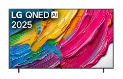 Телевизор LG 86QNED80A3A, 86" 4K QNED HDR Smart TV, 3840x2160, DVB-T2/C/S2, Alpha 7 AI Processor, HDR10 / HLG, webOS 25 ThinQ, VRR / ALLM / HGiG, 4K Upscaling, WiFi 5, Voice Controll, Bluetooth 5.1, AirPlay 2, LAN, CI, HDMI, SPDIF, Google Cast, 2 pole Stand