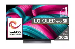 Телевизор LG OLED48C51LA, 48" UHD OLED evo, 4K (3840 x 2160), DVB-C/T2/S2, Full Cinema Screnn, Alpha 9 AI 4K Gen8, 120Hz Native (VRR 144Hz), ThinQ AI, HDR10, VRR, NVIDIA G-SYNC, AMD FreeSync, Dolby Vision, Dolby Atmos, Wi-Fi 6, Bluetooth, HDMI, USB, Airplay 2, IC