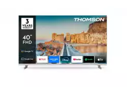 Телевизор Thomson 40" FHD Google TV; 1920 x 1080 (FHD), DLED, 60 Hz, HDR10, Dolby Audio, Google Cast, DVB-T/T2/C/S/S2, Wi-Fi, Bluetooth, LAN, HDMI 3 (1.4), USB 2 (2.0), Hotel mode, Side Feet, White Телевизор Thomson 40" FHD Google TV; 1920 x 1080 (FHD), DLED, 60 Hz, HDR10, Dolby Audio, Google Cast, DVB-T/T2/C/S/S2, Wi-Fi, Bluetooth, LAN, HDMI 3 (1.4), USB 2 (2.0), Hotel mode, Side Feet, White
