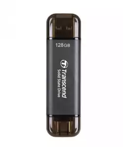 Transcend 128GB, External SSD, ESD310C, USB 10Gbps, Type C/A , Black                          
