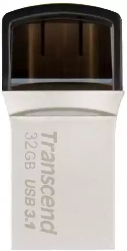 Transcend 32GB JETFLASH 890S, USB 3.1 Type C, Silver Plating                          