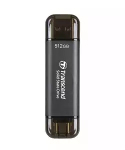 Transcend 512GB, External SSD, ESD310C, USB 10Gbps, Type C/A, Black