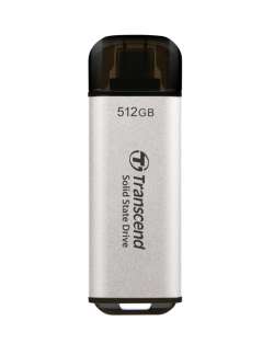 Transcend 512GB, USB External SSD, ESD300S, USB 10Gbps, Type C, Silver