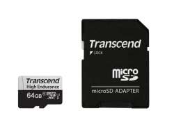 Transcend 64GB micro SD w/ adapter U1, High Endurance