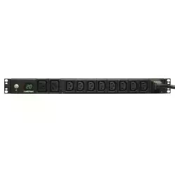 Tripp Lite by Eaton 3.7kW Single-Phase Local Metered PDU, 208/230V (8 C13 & 2 C19), C20 / L6-20P Adapter, 12 ft. (3.66 m) Cord, 1U Rack-Mount, TAA                          