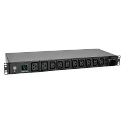 Tripp Lite by Eaton 3.7kW Single-Phase Local Metered PDU, 208/230V Outlets (8 C13, 2 C19) IEC-309 16A Blue, 8 ft. (2.43 m) Cord, 1U Rack-Mount, TAA                          