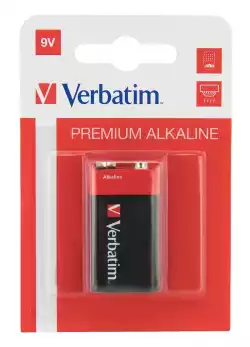 Verbatim ALKALINE BATTERY 9V 1 PACK (HANGCARD)                          