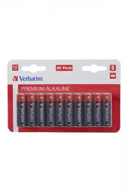 Verbatim ALKALINE BATTERY AA 20 PACK (HANGCARD)                          