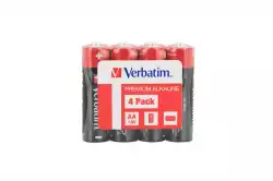 Verbatim ALKALINE BATTERY AA 4 PACK (SHRINK WRAP)                          