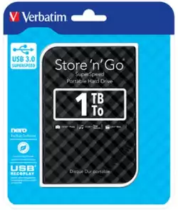 Verbatim STORE "N" GO 2.5" (6.35CM) Gen 2 1TB USB 3.0 Black