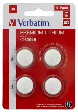 Verbatim LITHIUM BATTERY CR2016 3V 4 PACK                          