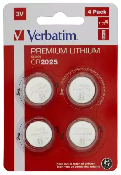 Verbatim LITHIUM BATTERY CR2025 3V 4 PACK                          