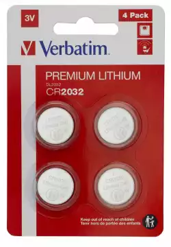 Verbatim LITHIUM BATTERY CR2032 3V 4 PACK                          