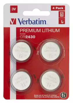 Verbatim LITHIUM BATTERY CR2430 3V 4 PACK                          
