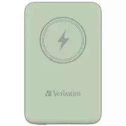 Verbatim MCP-10GN Power Pack 10000 mAh with UBS-C PD 20W / Magnetic Wireless Charging 15W Green                          