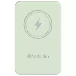 Verbatim MCP-5GN Power Pack 5000 mAh with UBS-C PD 20W / Magnetic Wireless Charging 15W Green