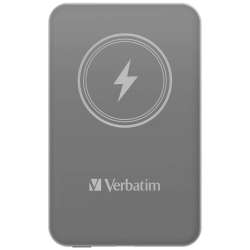 Verbatim MCP-5GY Power Pack 5000 mAh with UBS-C PD 20W / Magnetic Wireless Charging 15W Grey