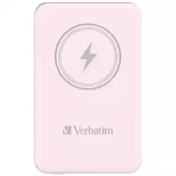 Verbatim MCP-5PK Power Pack 5000 mAh with UBS-C PD 20W / Magnetic Wireless Charging 15W Pink