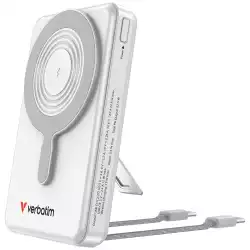 Verbatim Power Bank Magnetic Wireless 10.000 mAh C+C Display Silver