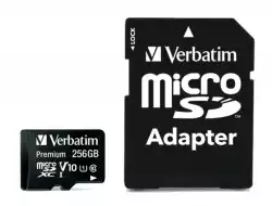 Verbatim Premium micro SDXC 256GB Class 10 U1 (Incl. Adaptor)