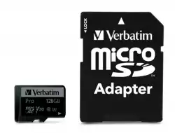 Verbatim PRO micro SDXC 128GB Class 10 UHS-3 (Incl. Adaptor)