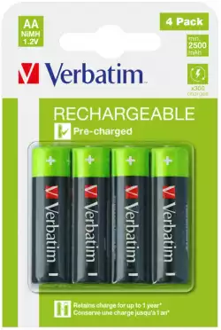 Verbatim RECHARGEABLE BATTERY AA 4 PACK / HR6