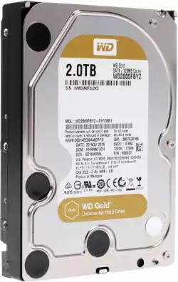 WD Gold 2TB HDD 7200rpm 6Gb/s serial ATA sATA 128MB cache 3.5inch intern RoHS compliant Enterprise Bulk