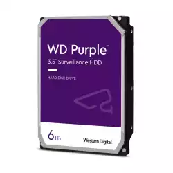 HDD Video Surveillance WD Purple 6TB CMR, 3.5'', 256MB, SATA 6Gbps, TBW: 180