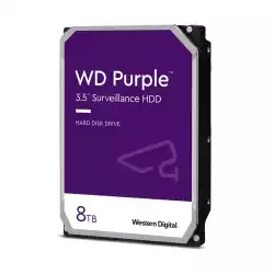 HDD Video Surveillance WD Purple 8TB CMR, 3.5'', 256MB, 5640 RPM, SATA, TBW: 180