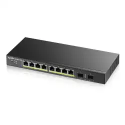 ZyXEL GS1900-10HP v2, 8-port GbE L2 PoE Smart Switch + 2 SFP slots, 802.3at, desktop, fanless, 70 Watt                          