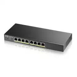 ZyXEL GS1900-8HP, 8-port GbE L2 PoE Smart Switch, 802.3at, desktop, fanless, 70 Watt                          
