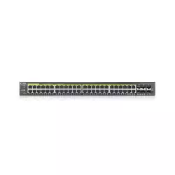 ZyXEL GS2220-50HP, EU region, 48-port GbE L2 PoE Switch with GbE Uplink (1 year NCC Pro pack license bundled)                          
