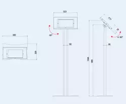 Стойка за кутия за таблет OMB TABLEX STAND, Max 5kg, For Tablex, Tablex Tilt, Height: 98.5 cm, Hidden Cables, White, product code: 04502