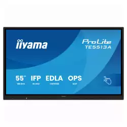 Дисплей IIYAMA TE5513A-B2AG, 54.6 inch IPS panel, Google EDLA, AG, 3840x2160, 500cd/m2, 1200:1, 8ms, PureTouch-IR, Android 14, iiWare 21E, Quick Radial Menu, 2x HDMI, DP, 2x USB-C, LAN, 4x USB, RS232C, HDMI Out, Speakers, WiFi, BT, Octa Core, 24/7, Black                          